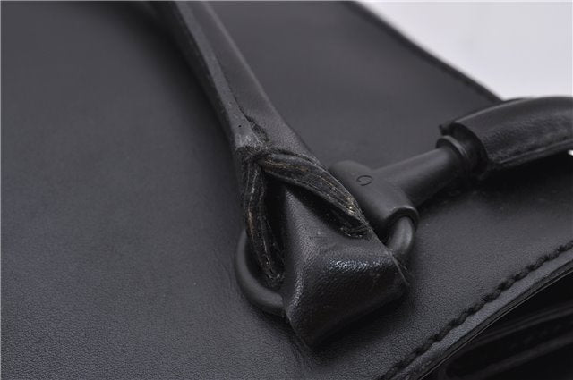 Authentic GUCCI Horsebit Shoulder Tote Bag Purse Leather 101971 Black 0811F