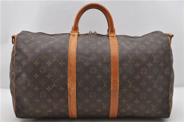 Auth Louis Vuitton Monogram Keepall Bandouliere 50 Boston Bag M41416 LV 0812D