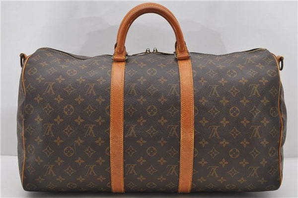 Auth Louis Vuitton Monogram Keepall Bandouliere 50 Boston Bag M41416 LV 0812D