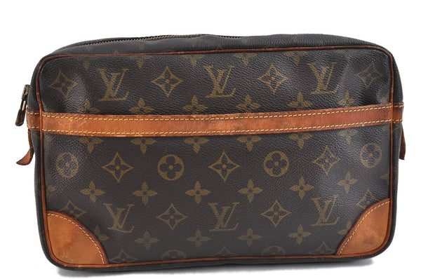 Authentic Louis Vuitton Monogram Compiegne 28 Clutch Hand Bag M51845 LV 0813D