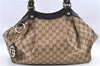 Authentic GUCCI Sukey Hand Tote Bag GG Canvas Leather 211944 Brown 0814C