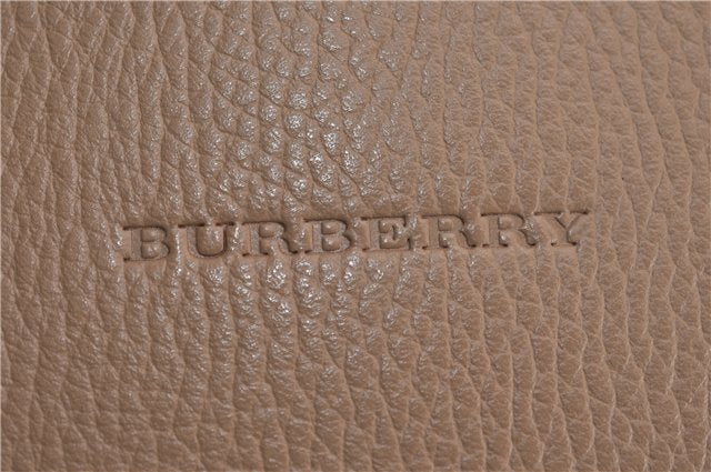 Authentic BURBERRY Vintage Leather Shoulder Hand Tote Bag Beige 0814F