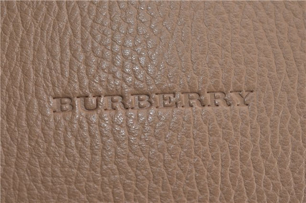 Authentic BURBERRY Vintage Leather Shoulder Hand Tote Bag Beige 0814F