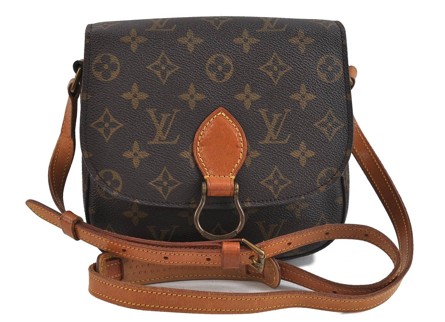 Auth Louis Vuitton Monogram Saint Cloud MM Shoulder Cross Bag M51243 LV 0818D