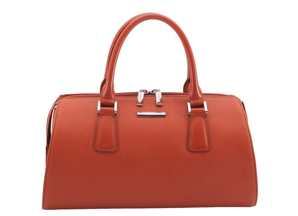 Authentic BURBERRY Vintage Leather Shoulder Hand Bag Purse Orange 0820E