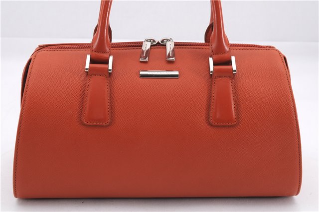 Authentic BURBERRY Vintage Leather Shoulder Hand Bag Purse Orange 0820E