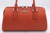 Authentic BURBERRY Vintage Leather Shoulder Hand Bag Purse Orange 0820E