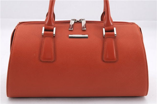 Authentic BURBERRY Vintage Leather Shoulder Hand Bag Purse Orange 0820E