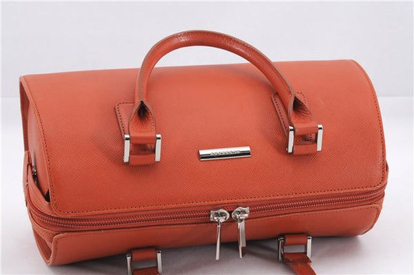 Authentic BURBERRY Vintage Leather Shoulder Hand Bag Purse Orange 0820E