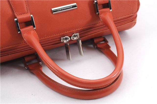 Authentic BURBERRY Vintage Leather Shoulder Hand Bag Purse Orange 0820E