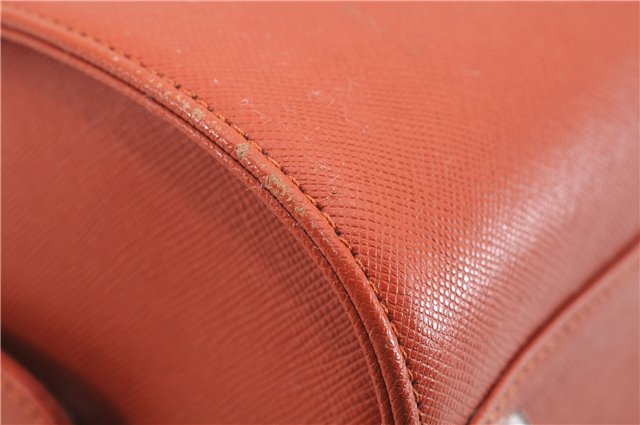 Authentic BURBERRY Vintage Leather Shoulder Hand Bag Purse Orange 0820E