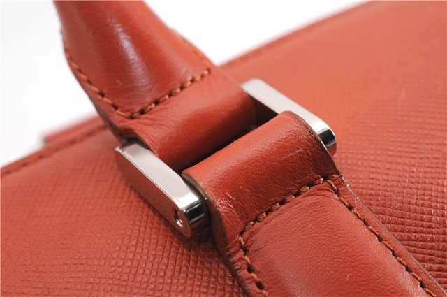 Authentic BURBERRY Vintage Leather Shoulder Hand Bag Purse Orange 0820E