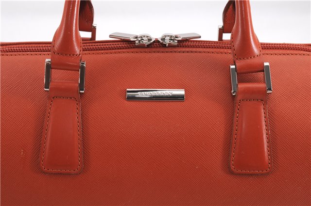 Authentic BURBERRY Vintage Leather Shoulder Hand Bag Purse Orange 0820E