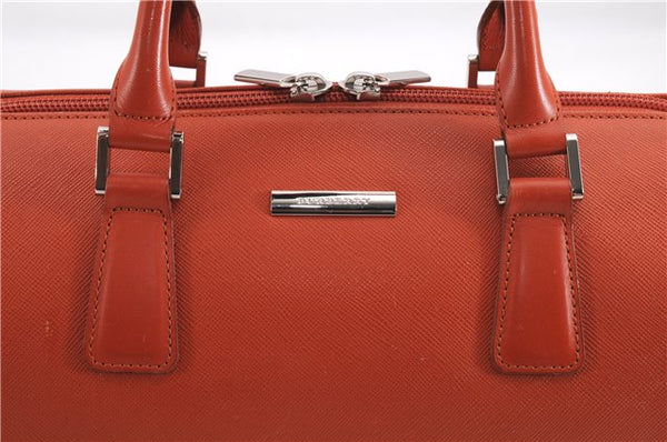 Authentic BURBERRY Vintage Leather Shoulder Hand Bag Purse Orange 0820E