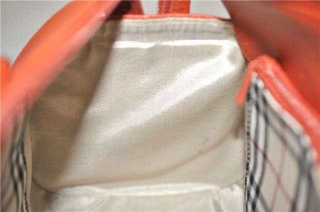 Authentic BURBERRY Vintage Leather Shoulder Hand Bag Purse Orange 0820E