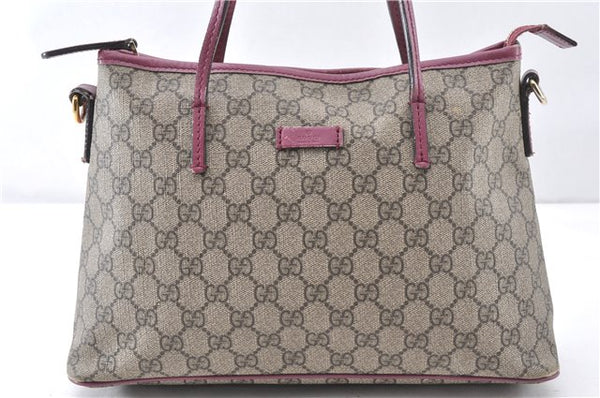 Authentic GUCCI Vintage 2Way Shoulder Hand Bag GG PVC Leather 353440 Brown 0822G