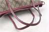 Authentic GUCCI Vintage 2Way Shoulder Hand Bag GG PVC Leather 353440 Brown 0822G