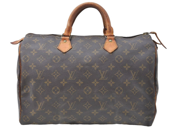 Authentic Louis Vuitton Monogram Speedy 35 Hand Boston Bag M41524 LV 0823B