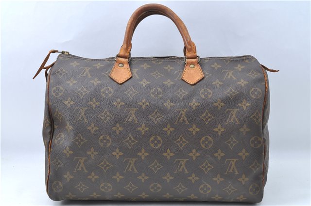 Authentic Louis Vuitton Monogram Speedy 35 Hand Boston Bag M41524 LV 0823B