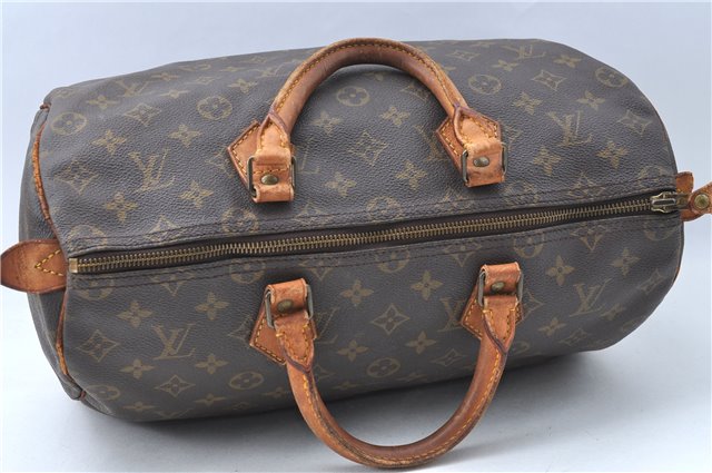 Authentic Louis Vuitton Monogram Speedy 35 Hand Boston Bag M41524 LV 0823B