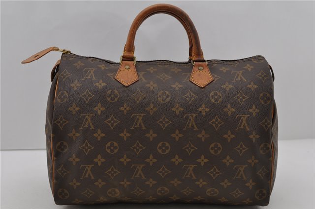 Authentic Louis Vuitton Monogram Speedy 35 Hand Bag M41524 LV 0825D