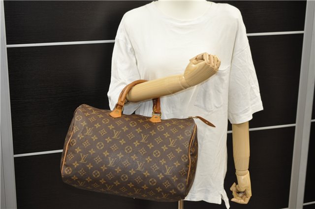 Authentic Louis Vuitton Monogram Speedy 35 Hand Bag M41524 LV 0825D