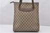 Authentic GUCCI Vintage Shoulder Tote Bag GG PVC Leather Brown 0825G
