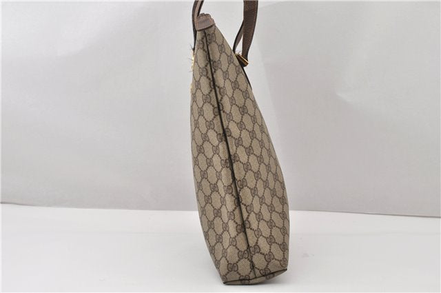 Authentic GUCCI Vintage Shoulder Tote Bag GG PVC Leather Brown 0825G