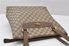 Authentic GUCCI Vintage Shoulder Tote Bag GG PVC Leather Brown 0825G