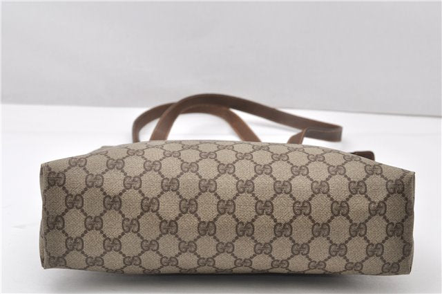 Authentic GUCCI Vintage Shoulder Tote Bag GG PVC Leather Brown 0825G