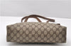 Authentic GUCCI Vintage Shoulder Tote Bag GG PVC Leather Brown 0825G