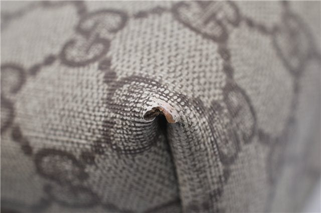 Authentic GUCCI Vintage Shoulder Tote Bag GG PVC Leather Brown 0825G