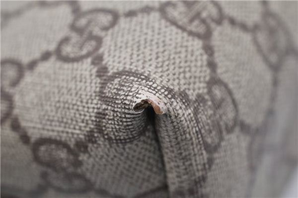 Authentic GUCCI Vintage Shoulder Tote Bag GG PVC Leather Brown 0825G