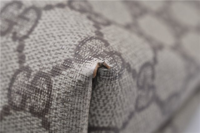 Authentic GUCCI Vintage Shoulder Tote Bag GG PVC Leather Brown 0825G