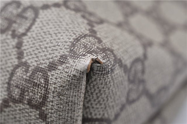 Authentic GUCCI Vintage Shoulder Tote Bag GG PVC Leather Brown 0825G