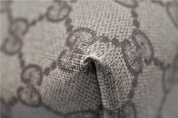 Authentic GUCCI Vintage Shoulder Tote Bag GG PVC Leather Brown 0825G