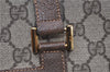Authentic GUCCI Vintage Shoulder Tote Bag GG PVC Leather Brown 0825G