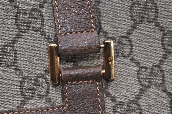 Authentic GUCCI Vintage Shoulder Tote Bag GG PVC Leather Brown 0825G