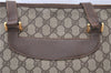 Authentic GUCCI Vintage Shoulder Tote Bag GG PVC Leather Brown 0825G