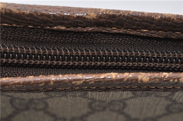 Authentic GUCCI Vintage Shoulder Tote Bag GG PVC Leather Brown 0825G