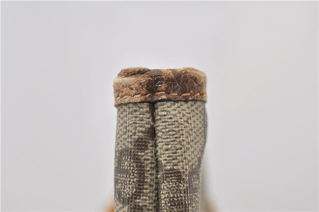 Authentic GUCCI Vintage Shoulder Tote Bag GG PVC Leather Brown 0825G