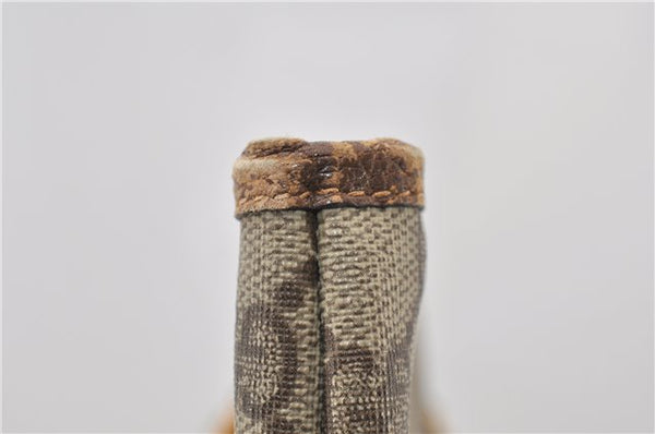 Authentic GUCCI Vintage Shoulder Tote Bag GG PVC Leather Brown 0825G