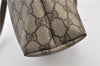 Authentic GUCCI Vintage Shoulder Tote Bag GG PVC Leather Brown 0825G