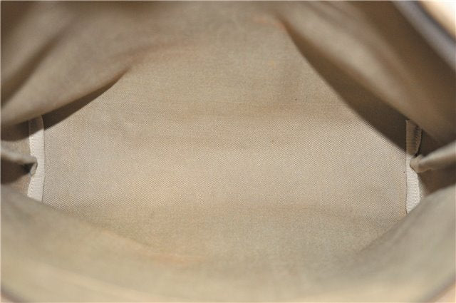 Authentic GUCCI Vintage Shoulder Tote Bag GG PVC Leather Brown 0825G