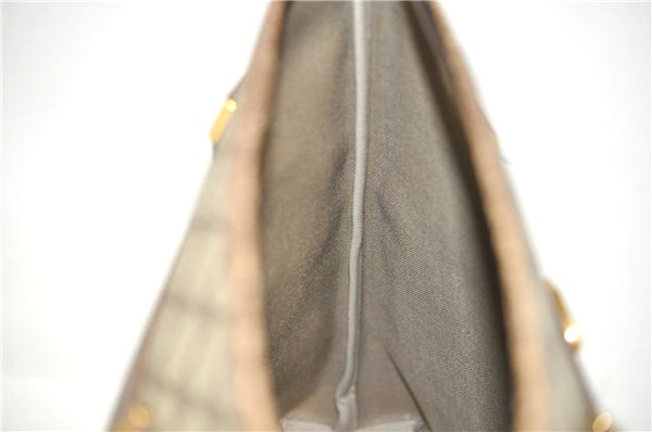 Authentic GUCCI Vintage Shoulder Tote Bag GG PVC Leather Brown 0825G