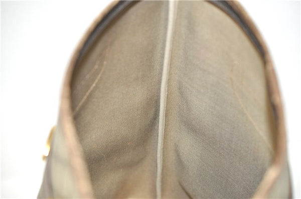 Authentic GUCCI Vintage Shoulder Tote Bag GG PVC Leather Brown 0825G