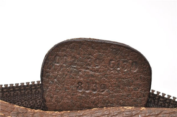 Authentic GUCCI Vintage Shoulder Tote Bag GG PVC Leather Brown 0825G