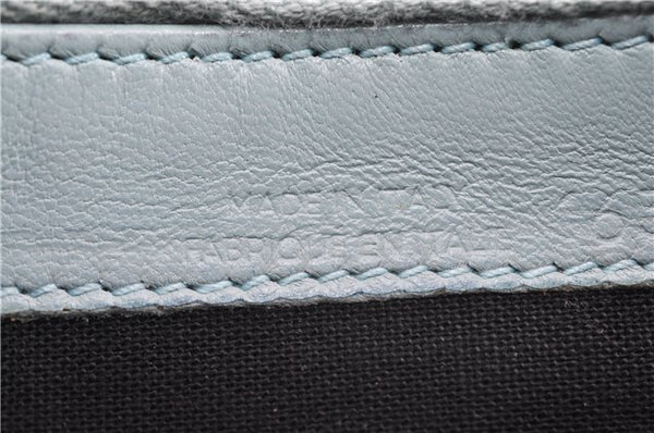 Authentic BALENCIAGA Classic Money Long Wallet Leather 163471 Light Blue 0828G