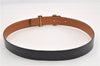 Authentic HERMES Large Constance Leather Belt Size 90cm 35.4" Black Brown 0829G