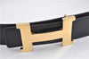 Authentic HERMES Large Constance Leather Belt Size 90cm 35.4" Black Brown 0829G